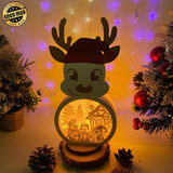 Christmas Gnome 2 - Paper Cut Reindeer Light Box File - Cricut File - 29x14,6cm - LightBoxGoodMan - LightboxGoodman