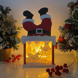 Christmas Gnome 2 - Paper Cut Santa Light Box File - Cricut File - 28,4x14,7cm - LightBoxGoodMan