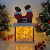 Christmas Gnome 3 - Paper Cut Santa Light Box File - Cricut File - 28,4x14,7cm - LightBoxGoodMan