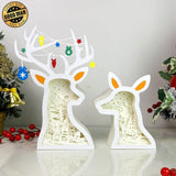 Christmas Gnome - Paper Cut Deer Couple Light Box File - Cricut File - 10,4x7 inches - LightBoxGoodMan - LightboxGoodman