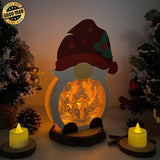 Christmas Gnome - Paper Cut Gnome Light Box File - Cricut File - 10x7 inches - LightBoxGoodMan - LightboxGoodman