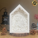 Christmas Gnome - Paper Cut House Light Box File - Cricut File - 13x19 cm - LightBoxGoodMan - LightboxGoodman