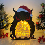 Christmas Gnome - Paper Cut Owl Light Box File - Cricut File - 25x20 cm - LightBoxGoodMan - LightboxGoodman