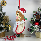 Christmas Gnome - Paper Cut Pet Light Box File - Xmas Dog Motif - Cricut File - 11x6 Inches - LightBoxGoodMan - LightboxGoodman