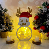 Christmas Gnome - Paper Cut Reindeer Light Box File - Cricut File - 29x14,6cm - LightBoxGoodMan - LightboxGoodman