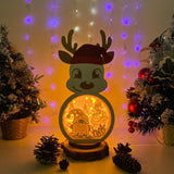 Christmas Gnome - Paper Cut Reindeer Light Box File - Cricut File - 29x14,6cm - LightBoxGoodMan - LightboxGoodman