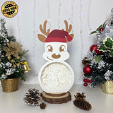 Christmas Gnome - Paper Cut Reindeer Light Box File - Cricut File - 29x14,6cm - LightBoxGoodMan - LightboxGoodman