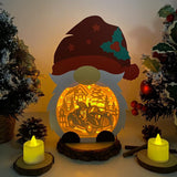 Christmas Gnome Truck - Paper Cut Gnome Light Box File - Cricut File - 10x7 inches - LightBoxGoodMan - LightboxGoodman