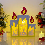 Christmas House - Paper Cut Candle Light Box File - Cricut File - 8,6x7 inches - LightBoxGoodMan