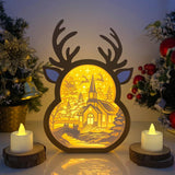 Christmas In The Forest 2 - Paper Cut Reindeer Light Box File - Cricut File - 24,4x17cm - LightBoxGoodMan