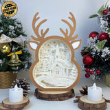 Christmas In The Forest 2 - Paper Cut Reindeer Light Box File - Cricut File - 24,4x17cm - LightBoxGoodMan - LightboxGoodman