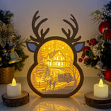 Christmas In The Forest - Paper Cut Reindeer Light Box File - Cricut File - 24,4x17cm - LightBoxGoodMan