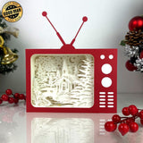 Christmas In The Forest - Paper Cut Television Light Box File - Cricut File - 8x7 inches - LightBoxGoodMan - LightboxGoodman