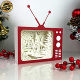 Christmas In The Forest - Paper Cut Television Light Box File - Cricut File - 8x7 inches - LightBoxGoodMan - LightboxGoodman