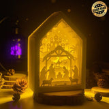 Christmas Nativity - Paper Cut House Light Box File - Cricut File - 13x19 cm - LightBoxGoodMan - LightboxGoodman