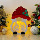 Christmas - Paper Cut Gnome Light Box File - Cricut File - 10x7 inches - LightBoxGoodMan - LightboxGoodman