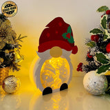 Christmas - Paper Cut Gnome Light Box File - Cricut File - 10x7 inches - LightBoxGoodMan - LightboxGoodman