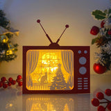 Christmas - Paper Cut Television Light Box File - Cricut File - 8x7 inches - LightBoxGoodMan - LightboxGoodman