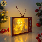 Christmas - Paper Cut Television Light Box File - Cricut File - 8x7 inches - LightBoxGoodMan - LightboxGoodman