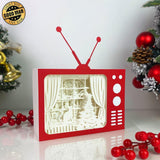 Christmas - Paper Cut Television Light Box File - Cricut File - 8x7 inches - LightBoxGoodMan - LightboxGoodman