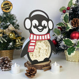 Christmas Penguin - Paper Cut Penguin Light Box File - Cricut File - 25x20cm - LightBoxGoodMan - LightboxGoodman