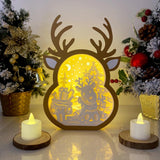 Christmas Reindeer - Paper Cut Reindeer Light Box File - Cricut File - 24,4x17cm - LightBoxGoodMan - LightboxGoodman