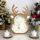 Christmas Reindeer - Paper Cut Reindeer Light Box File - Cricut File - 24,4x17cm - LightBoxGoodMan - LightboxGoodman