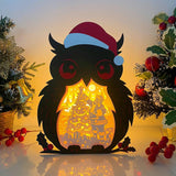 Christmas Santa 1 - Paper Cut Owl Light Box File - Cricut File - 25x20 cm - LightBoxGoodMan - LightboxGoodman