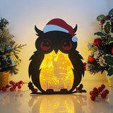 Christmas Santa 2 - Paper Cut Owl Light Box File - Cricut File - 25x20 cm - LightBoxGoodMan - LightboxGoodman