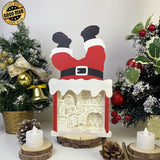 Christmas Santa - Paper Cut Santa Light Box File - Cricut File - 28,4x14,7cm - LightBoxGoodMan - LightboxGoodman