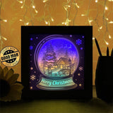 Christmas Snowball Landscape 1 - Paper Cutting Light Box - LightBoxGoodman - LightboxGoodman