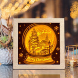 Christmas Snowball Landscape 2 – Paper Cut Light Box File - Cricut File - 8x8 inches - LightBoxGoodMan - LightboxGoodman