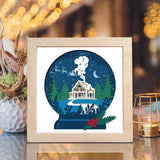 Christmas Snowball Landscape 3 – Paper Cut Light Box File - Cricut File - 8x8 inches - LightBoxGoodMan