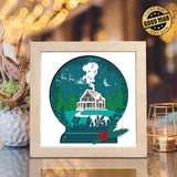 Christmas Snowball Landscape 3 – Paper Cut Light Box File - Cricut File - 8x8 inches - LightBoxGoodMan - LightboxGoodman