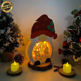 Christmas Snowman 2 - Paper Cut Gnome Light Box File - Cricut File - 10x7 inches - LightBoxGoodMan - LightboxGoodman