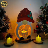 Christmas Snowman 3 - Paper Cut Gnome Light Box File - Cricut File - 10x7 inches - LightBoxGoodMan - LightboxGoodman