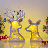 Christmas Snowman - Paper Cut Deer Couple Light Box File - Cricut File - 10,4x7 inches - LightBoxGoodMan - LightboxGoodman