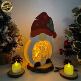 Christmas Snowman - Paper Cut Gnome Light Box File - Cricut File - 10x7 inches - LightBoxGoodMan - LightboxGoodman