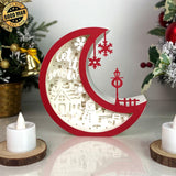 Christmas Snowman - Paper Cut Moon Light Box File - Cricut File - 16x16cm - LightBoxGoodMan - LightboxGoodman