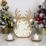 Christmas Snowman - Paper Cut Reindeer Light Box File - Cricut File - 24,4x17cm - LightBoxGoodMan - LightboxGoodman