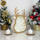 Christmas Snowman - Paper Cut Reindeer Light Box File - Cricut File - 24,4x17cm - LightBoxGoodMan - LightboxGoodman