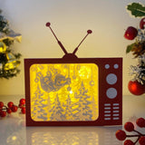 Christmas Snowman - Paper Cut Television Light Box File - Cricut File - 8x7 inches - LightBoxGoodMan