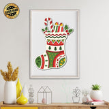 Christmas Sock - Paper 3D Layered File - Cricut File - LightBoxGoodMan - LightboxGoodman