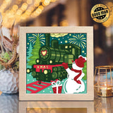 Christmas Train – Paper Cut Light Box File - Cricut File - 8x8 inches - LightBoxGoodMan - LightboxGoodman