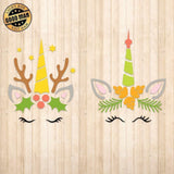 Christmas Unicorn 2 - Cricut File - Svg, Png, Dxf, Eps - LightBoxGoodMan - LightboxGoodman