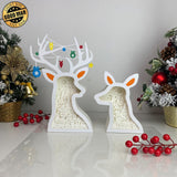 Christmas Village - Paper Cut Deer Couple Light Box File - Cricut File - 10,4x7 inches - LightBoxGoodMan - LightboxGoodman