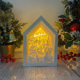 Christmas Village - Paper Cut House Light Box File - Cricut File - 13x19 Inches - LightBoxGoodMan - LightboxGoodman