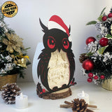 Christmas Village - Paper Cut Owl Light Box File - Cricut File - 25x20 cm - LightBoxGoodMan - LightboxGoodman