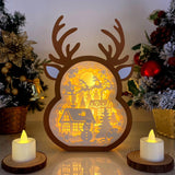 Christmas Village - Paper Cut Reindeer Light Box File - Cricut File - 24,4x17cm - LightBoxGoodMan - LightboxGoodman