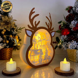 Christmas Village - Paper Cut Reindeer Light Box File - Cricut File - 24,4x17cm - LightBoxGoodMan - LightboxGoodman